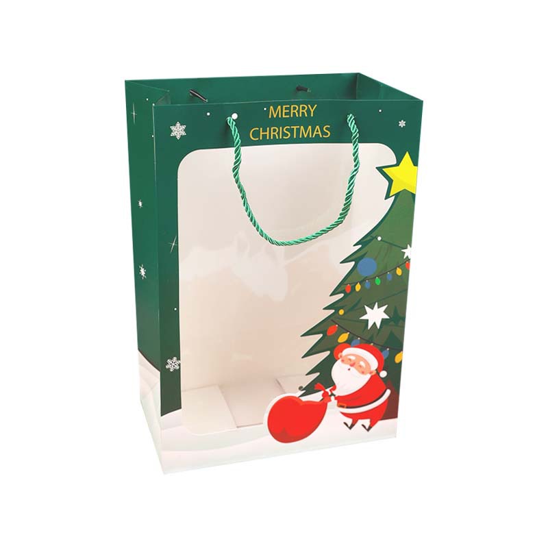 Tang De regalo de Navidad transparente Ventana de Navidad bolso floral ramo de regalo bolsa de fruta de la paz bolso