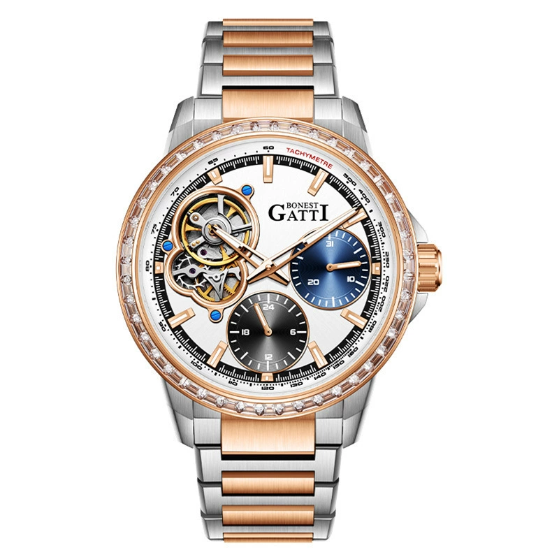 Mechanical swiss watch, mechanical watch, waterproof steel belt, Switzerland, fully automatic, high-quality style