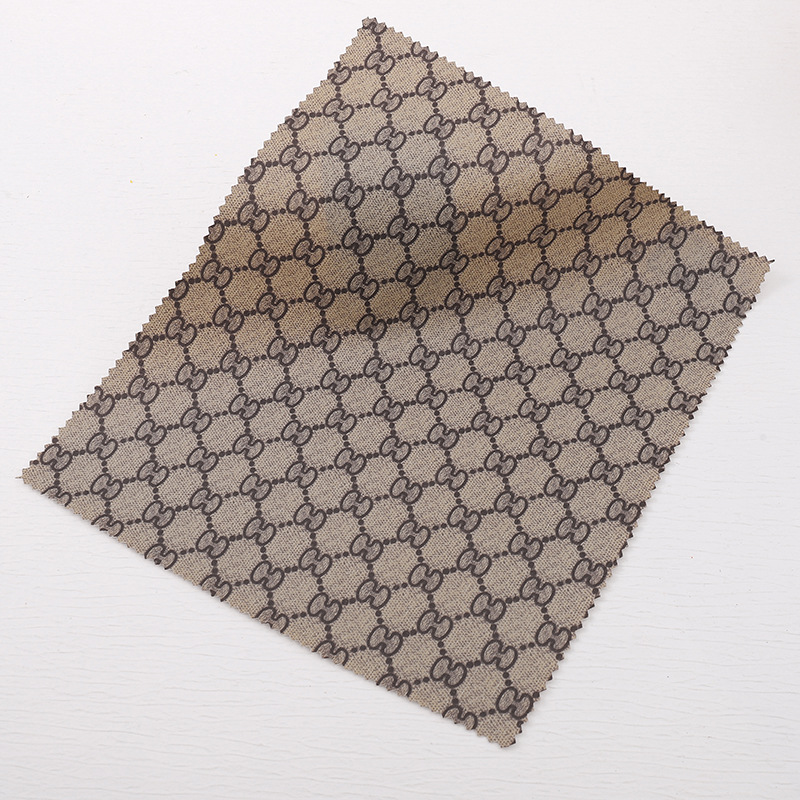 厂家直供复古风格子印花PVC革专业箱包鞋材家居家具皮料用料批发