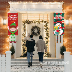 アマゾンの新しいペンダントサンタクロースの祝日パーティーの装飾はクリスマスの庭の写真のカーテンに旗を掲げます。