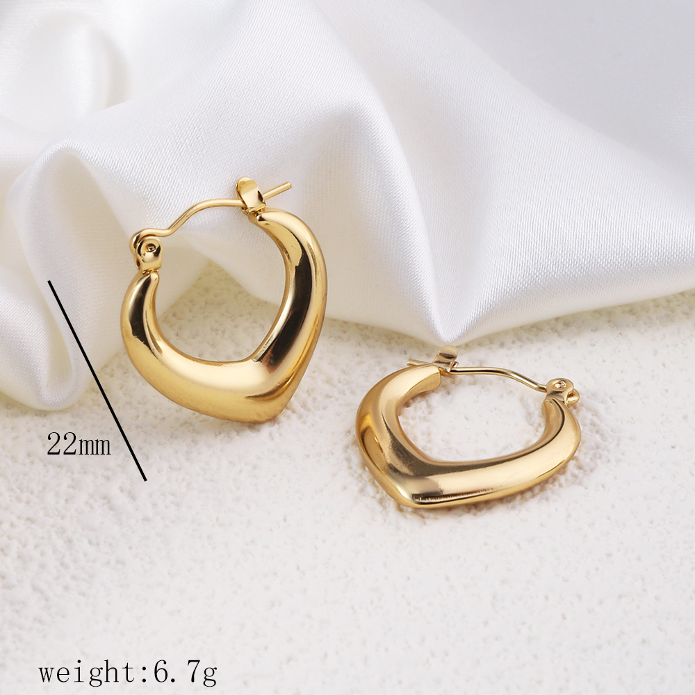 1 Pair Simple Style Commute Geometric Heart Shape Plating Titanium Steel Drop Earrings Earrings Ear Studs display picture 9