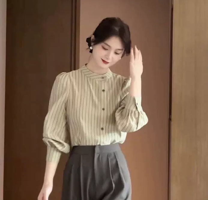 高级感时尚套装2025秋季新款干练气质女装小香风衬衫阔腿裤两件套|undefined