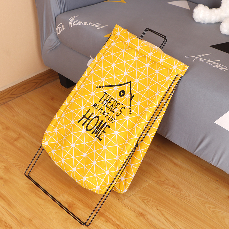 Bolsa de almacenamiento de algodón y lino plegable portátil soporte cesta de almacenamiento cesta de lavandería hogar ropa juguete Cubo de almacenamiento