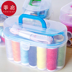 送料無料/10Y裁縫箱AB1R50-家庭用寮学生女性用裁縫針糸携帯用