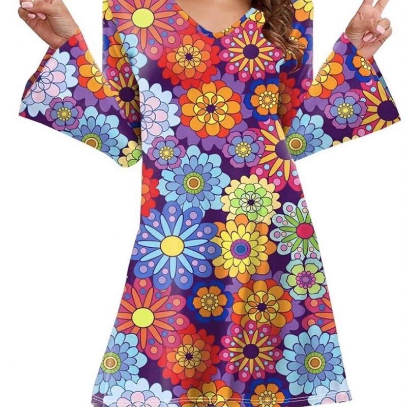 Amazon Dress Women 70s Hippie Clothing Vintage Hipster Dress