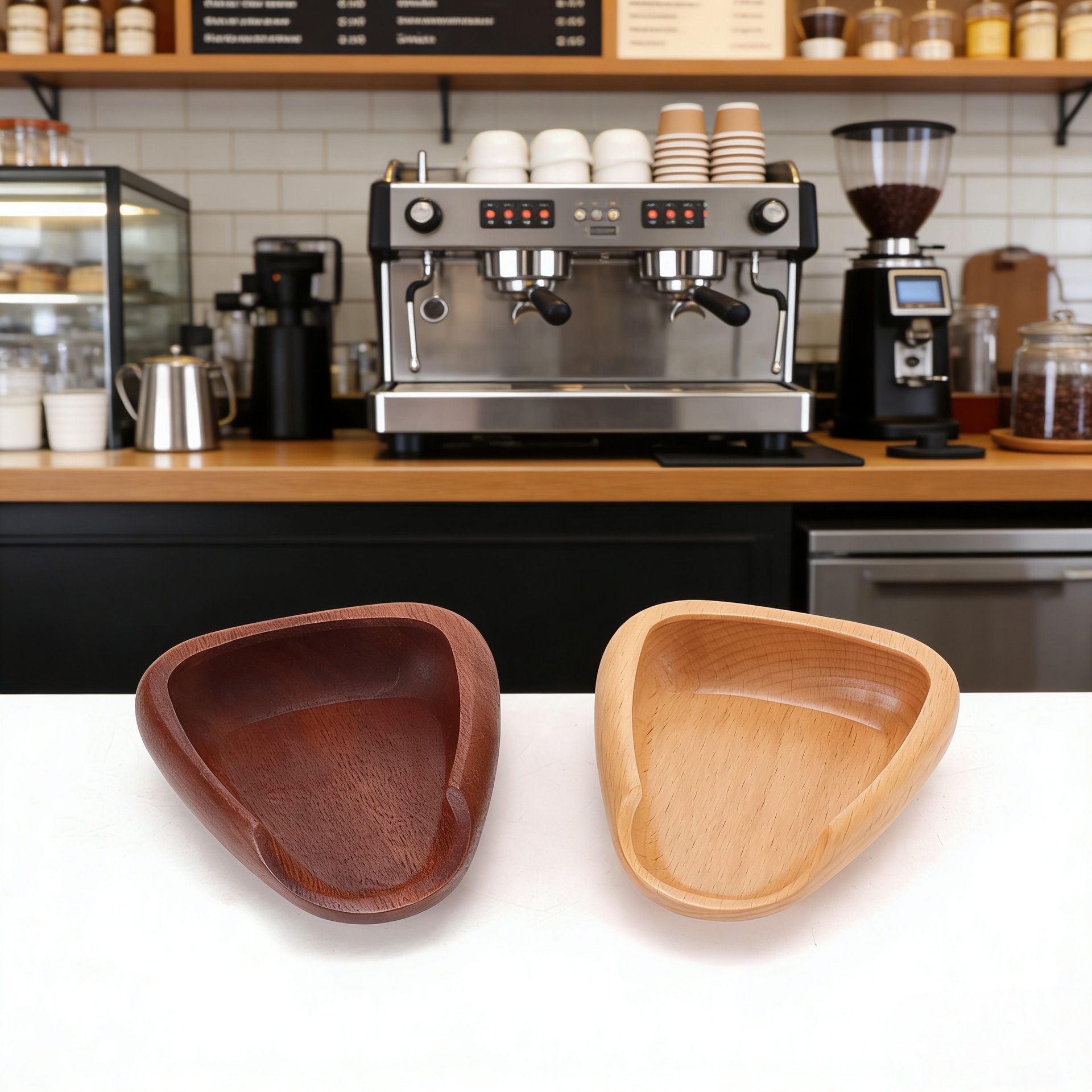 Pop-up nuez hayaja arena Billy café pesa plato de granos de madera cuchara de granos de café plato de pesaje de madera sólida