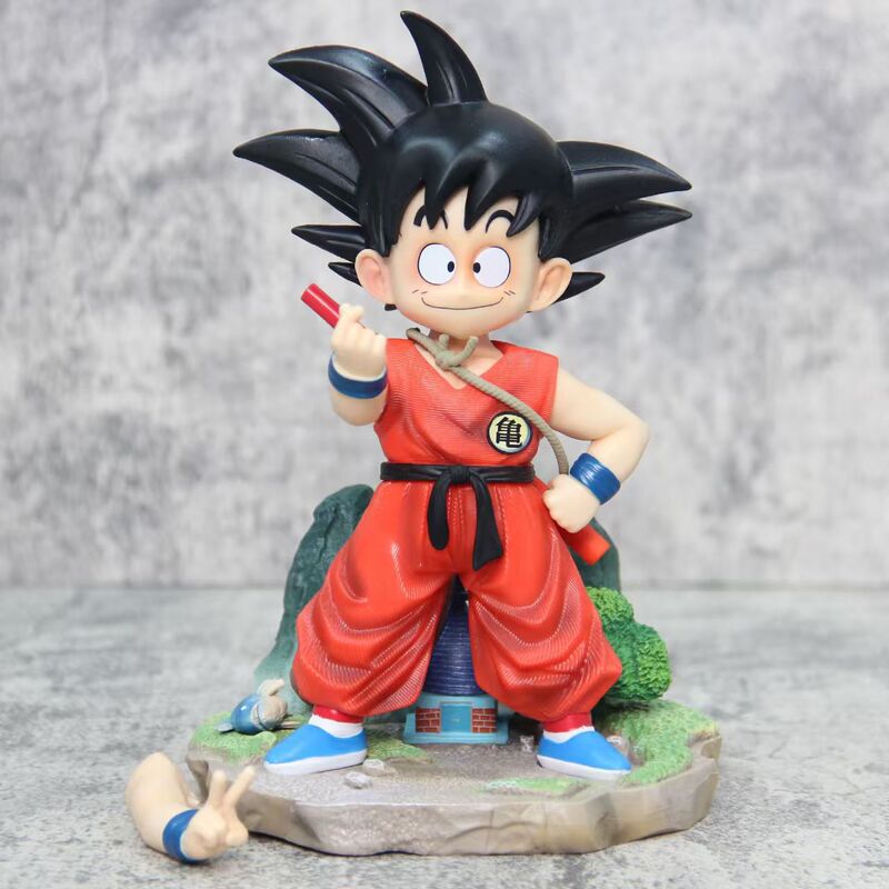 ドラゴンボールスーパーサイヤ人GK子供時代悟空比心比耶トレーニング服公仔アニメフィギュア|undefined