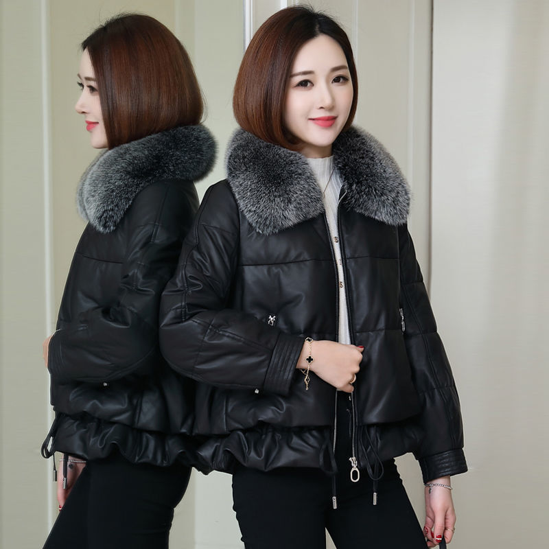 海宁皮衣外套女短款羽绒棉服外套2025秋冬新款皮草外套小个子洋气|undefined