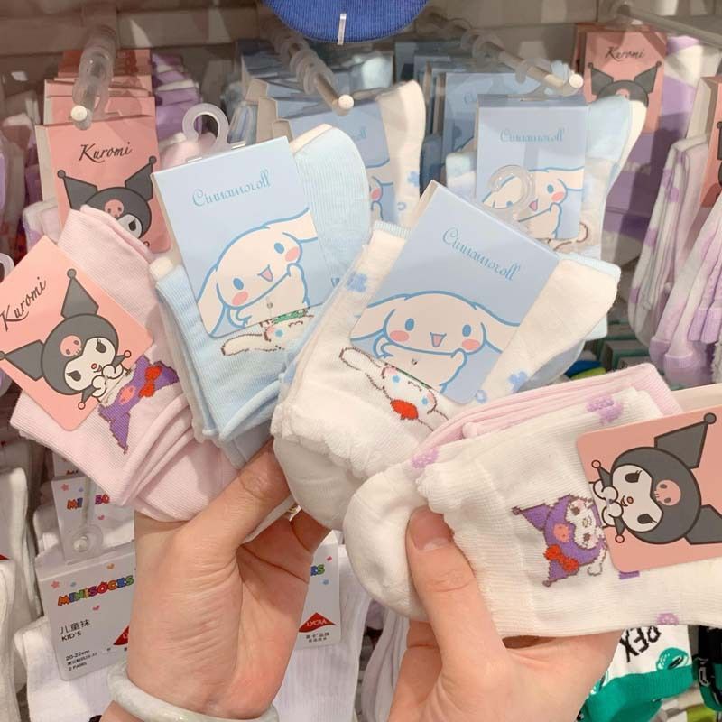 Sanrio Socks Women's Korean-style Sweet Japanese-style Cartoon Cute Mid-barrel Ins All-match Kulomi Cinnamomi Dog Socks