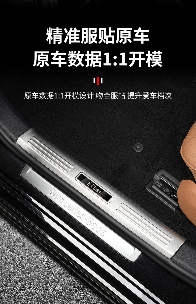 Suitable for 24-26 Model Mercedes-Benz New E-Class E300L Door Sill Strip 805 Welcome Pedal E260 Protection Modification Car Accessories