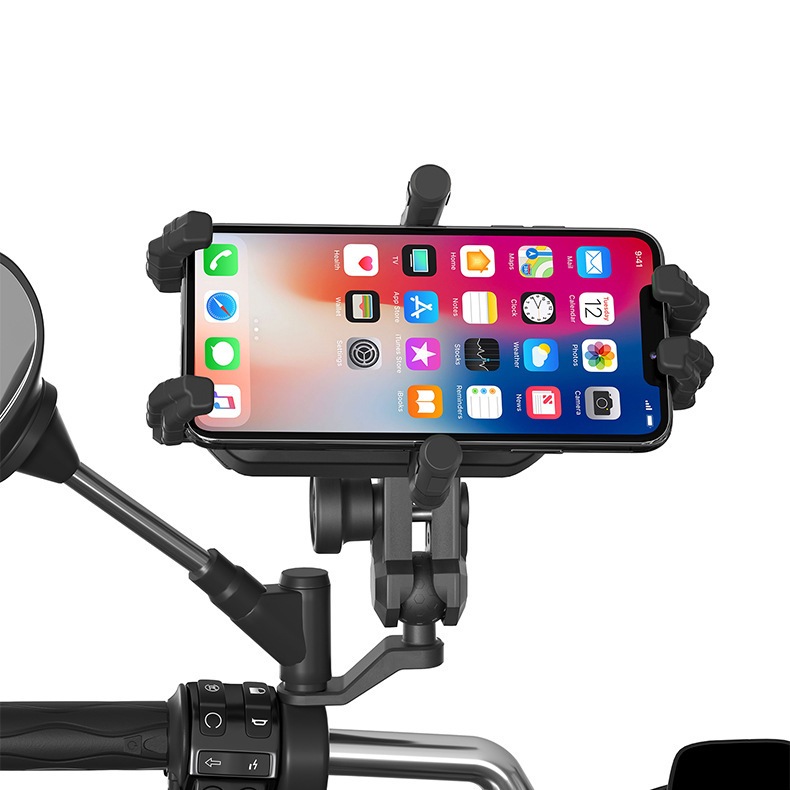 Cross-border motorcycle shockproof mobile phone bracket shock absorption anti-shake takeaway navigation bracket electric mobile phone rack wholesale