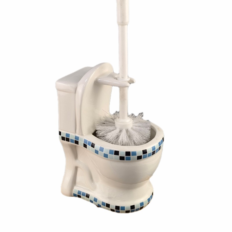 Cepillo de limpieza europeo personalizado Juego de base de cerámica Juego de baño con forma de animal 3D Cepillo con forma de gato