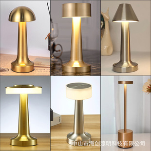 Cross border led dumbbell touch table lamp retro usb rechargeable bedside table bar desktop atmosphere decorative table lamp
