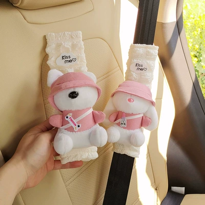 soft and cute dog rabbit | Seat belt shoulder pad