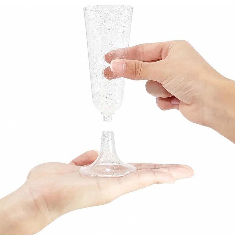 Copa de Champaña Desechable de Plástico Transparente Desmontable para Fiestas image 3