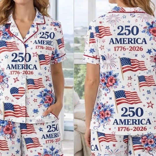 American 250Th Anniversary Pajamas Pod European and American Style Personalized Short Sleeve DIY Amazon Cross-Border Pajamas 3D Printing American 250Th Anniversary Pajamas Pod European and American Style Personalized Short Sleeve DIY Amazon Cross-Border Pajamas 3D Printing