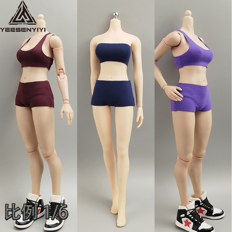 1/6 Sports suit Female Soldier Strapless Vest Shorts 6 Points BJD Clothes 30CM Acerisin Hand-made Doll Clothes
