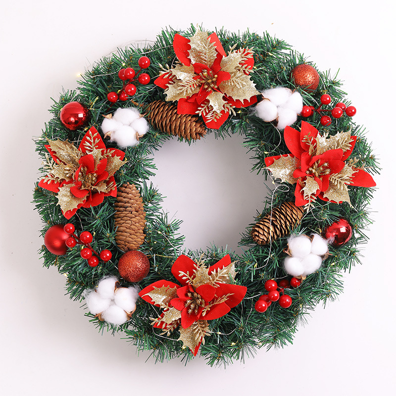 Navidad decoración Garland ratán 40/50/60cm Navidad decoración escena diseño puerta colgante ratán decoración suministros