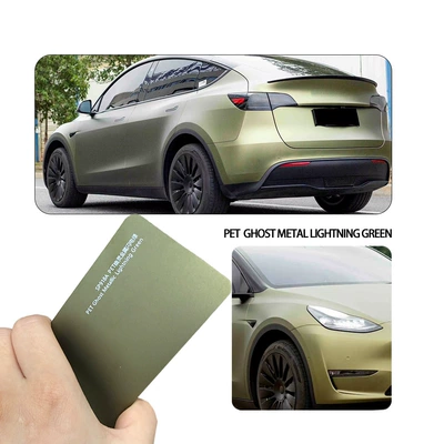Axxpel Car Pet Color-Changing Film for Full Vehicle Application, Specialized Extended Installation, Car Body Protection Film, Ghost Metallic Lightning Green