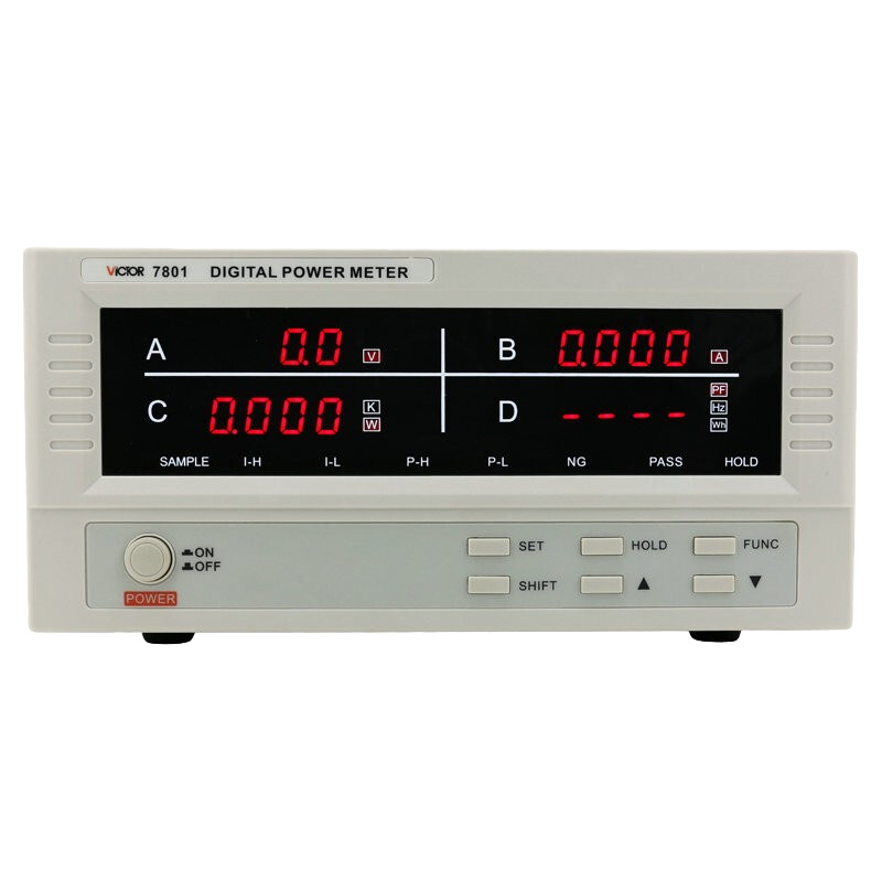 VICTOR胜利VC7801电参数测试仪智能电量测量仪功率计功率仪带报警
