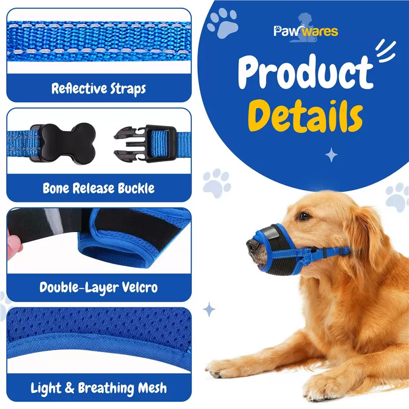 棉狗嘴套防咬防误食狗嘴套可调节狗口罩宠物用品工厂直供代发