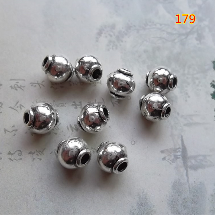 藏银斜纹光面南瓜珠179