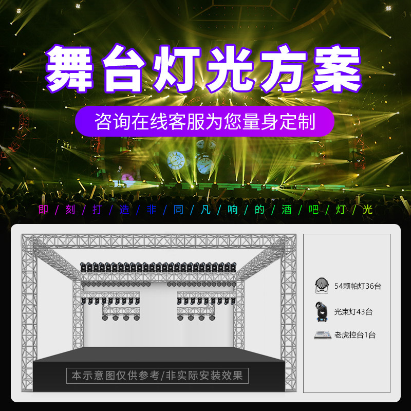 Haz de luz led par luz proyecto boda bar KTV luz solución pequeño mediano y grande equipo de luz de la lámpara de la etapa conjunto completo