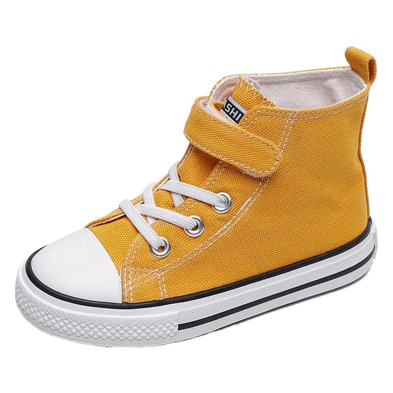 Детские холщовые туфли, высокие кроссовки для мальчиков и девочек, белые кеды, маленькие белые туфли, новые 2025 года, детские тканевые туфли для детского сада