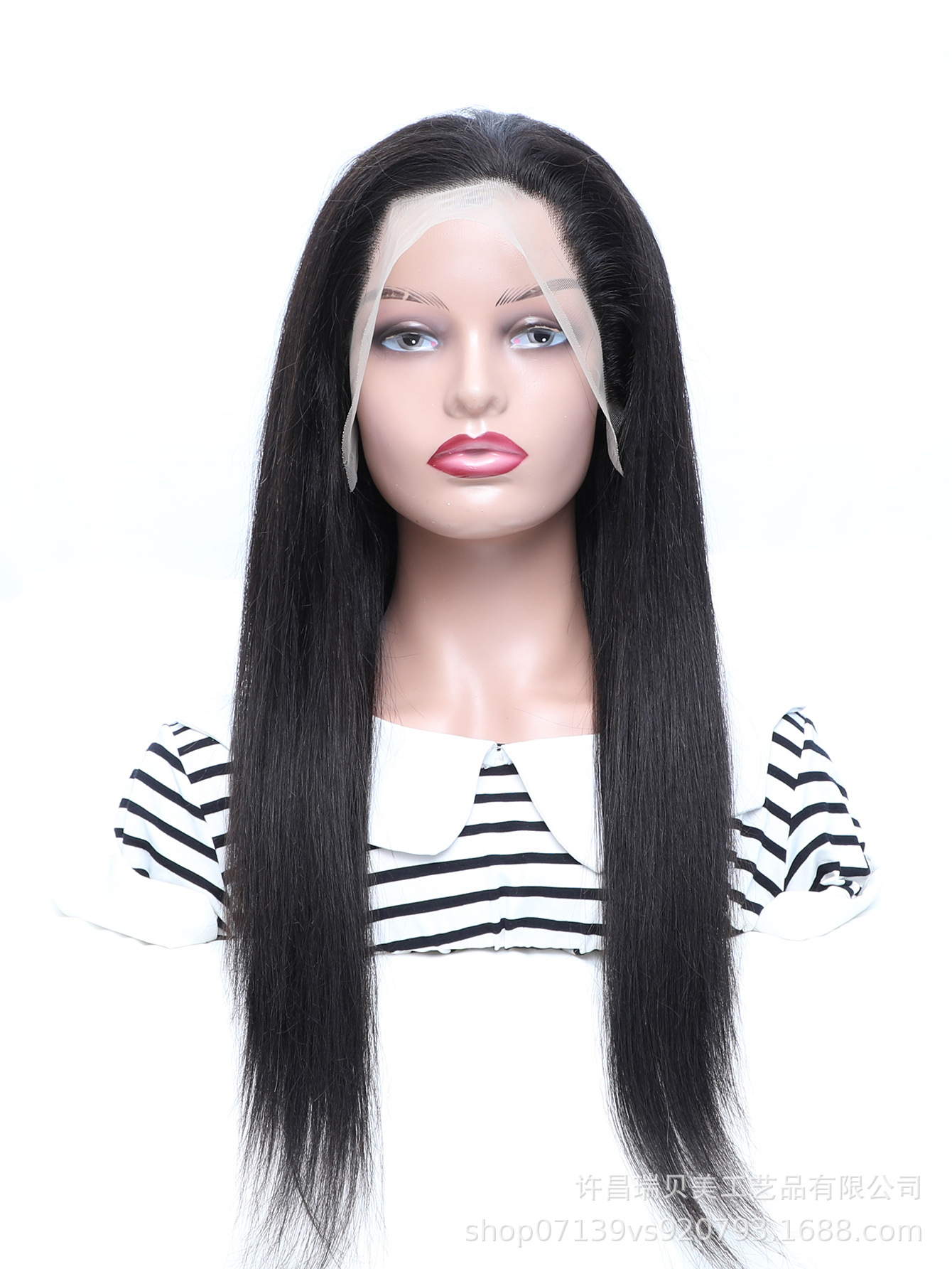 Human hair wig long straight hair lace h...