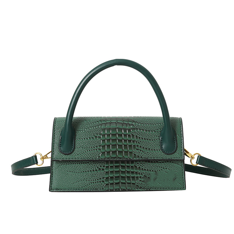 2024 bolso cuadrado pequeño, sentimiento transfronterizo de alta gama, estilo de nicho, bolso de mujer con letras extranjeras, bandolera con patrón de cocodrilo