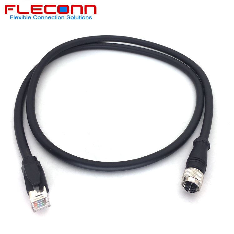 M12 X-code 8Pin 8-core female to RJ45 network cable Gigabit 10 gigabit 10 Gb/s S/FTP Cat6A M12 X-code 8Pin 8-core female to RJ45 network cable Gigabit 10 gigabit 10 Gb/s S/FTP Cat6A