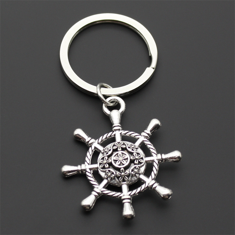 Wheel Helms, Hollow Rudder, Retro Sailor Rudder, Pirate Ship Jewelry, Personalized Cross-Border Keychain