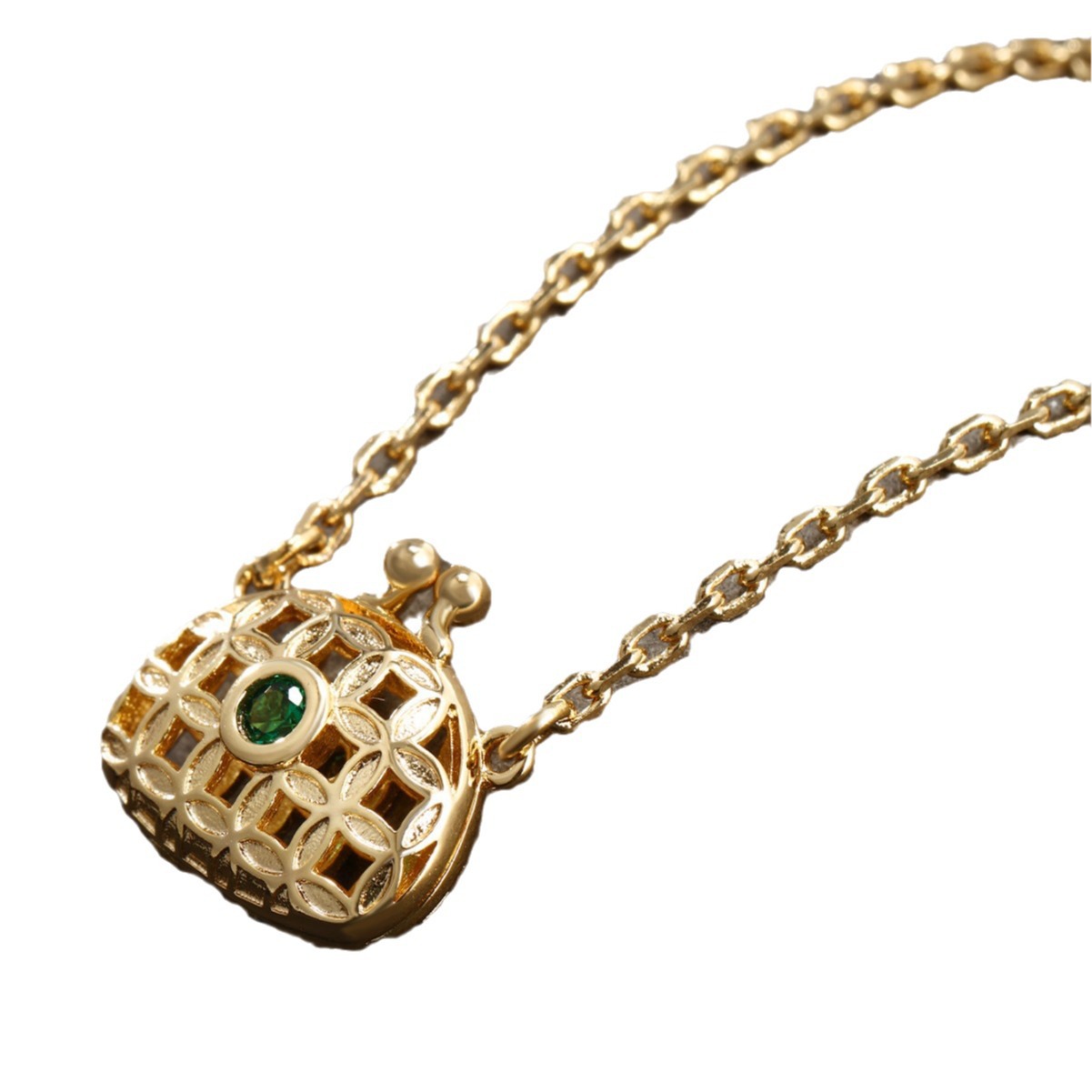 Xuping joyería de aleación de cobre 14K color hueco bolsos colgante collar temperamento de mujer cadena clavícula