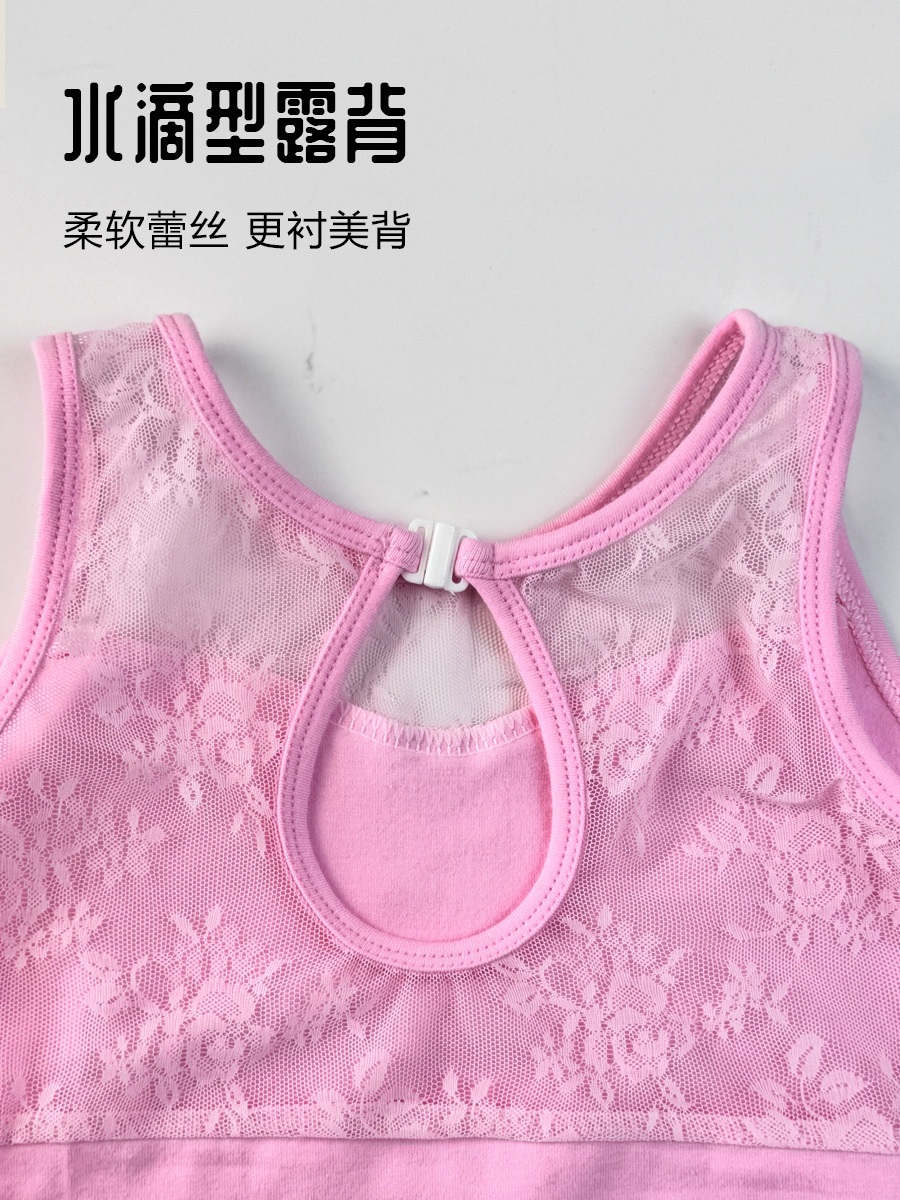 Ropa de baile de niñas al por mayor ropa de gimnasia infantil corte de mangas de ropa de ejercicio