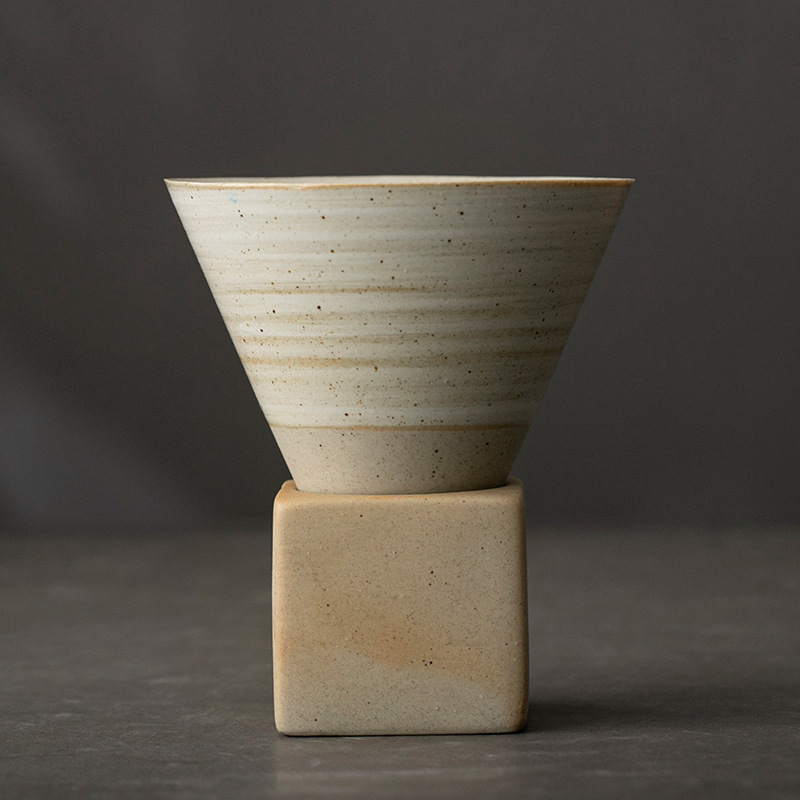 Retro de gres taza de café cubo creativo taza de té Taza de cerámica sub-máquina logotipo grabado transfronterizo taza japonesa