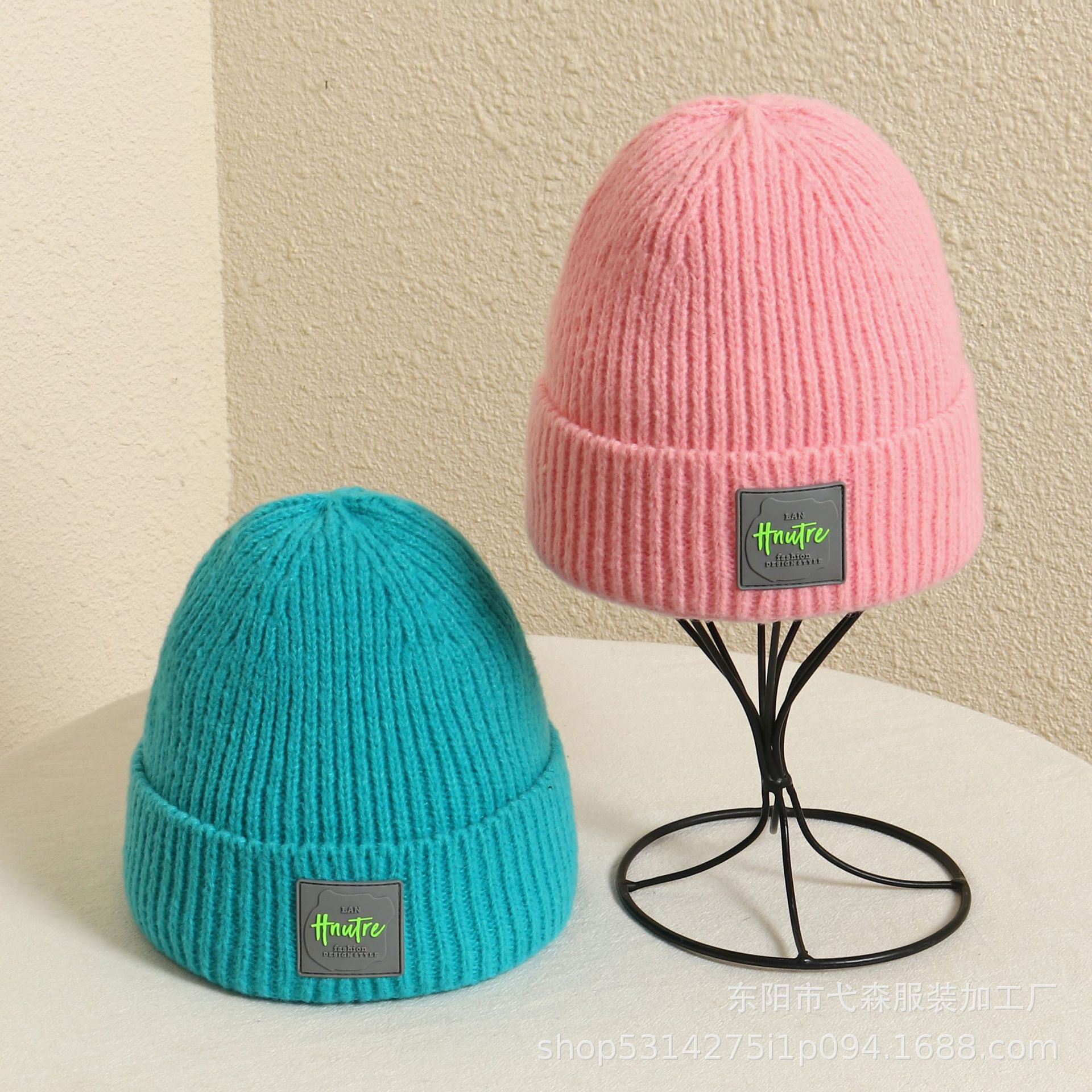 2021 female cold hat hair cap warm hat men's dome knit hat basin cap autumn winter hat