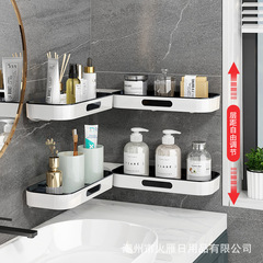 クロスボーダーのホットセールのトイレのコーナーの収納棚は壁の化粧品の棚を掛けて穴を開けないで多層に回転します。