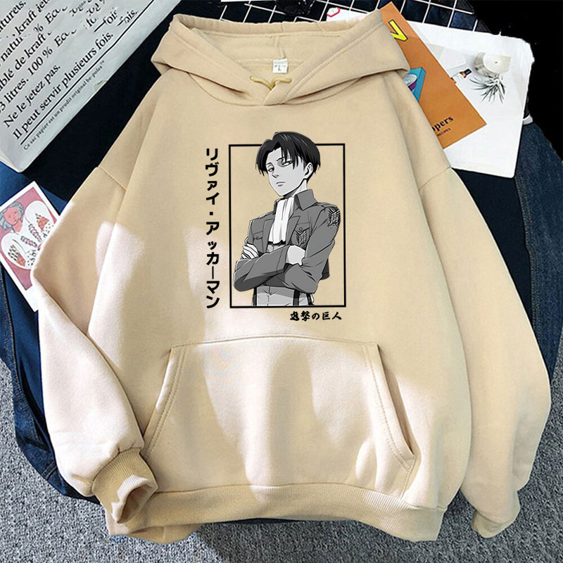 New Fashion Anime Levi Ackerman Printing Hoodies Unisex