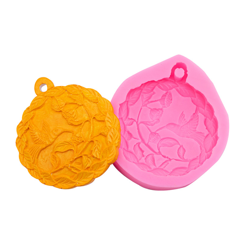 Estilo chino tridimensional con agujero Urraca y flor fondant pastel molde arcilla yeso coche colgante decoración molde