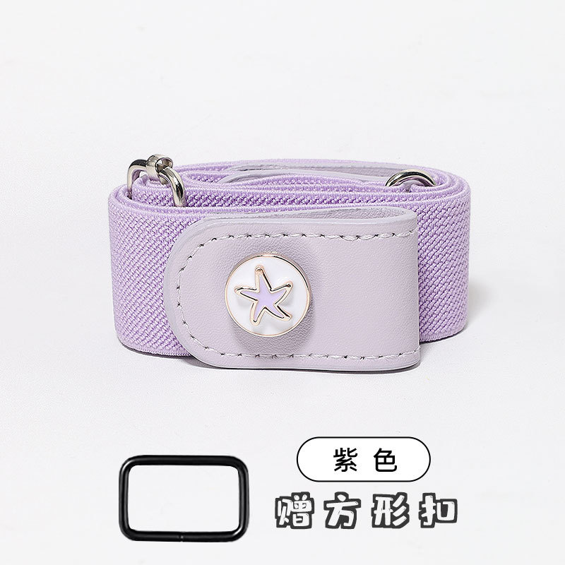 보라색 샤넬 스타일 탄성 벨트