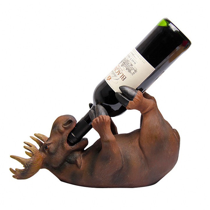 Sala de estar creativa animal cabeza de ciervo alce vino tinto estante de vino muebles para el hogar gabinete de vino decoración decoración hogar soporte de vino oficina