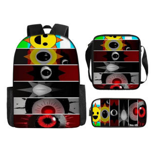 Cross-Border Wholesale Rhythm Box Backpack Sprunki Music Game Primary and Secondary School Students Kidsren 38cm School Bag