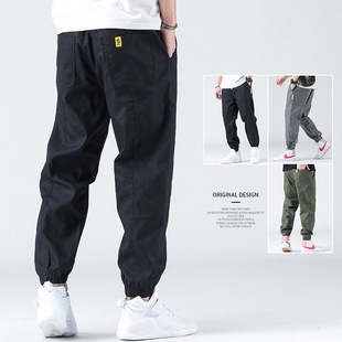2025 Summer Thin Casual Pants Men's Trendy Brand Loose and Easiest for Match Large Size Nine-Point Pants Sports Leg Summer Pants