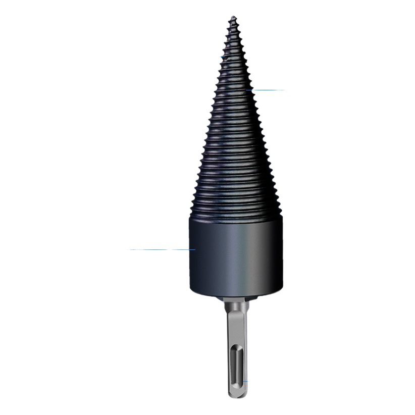 Máquina de división de madera taladro pequeño martillo eléctrico madera División cono taladro máquina de corte de madera hogar rural