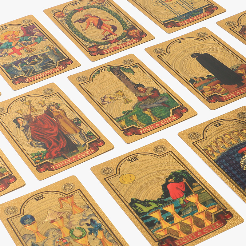 Gold Foil Waite Tarot Oracle Cards Premium Divination Deck_voghion.com