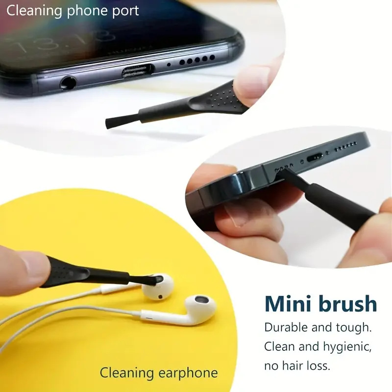 Type-C USB Port Toz Kapağı Telefon Şarj Girişi Metal Toz Kapağı Fırça ile Temizlik Seti