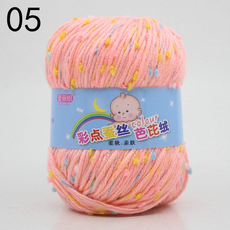 Puntos de color gorro terciopelo leche algodón lana bola hilo bebé niños suéter ganchillo gancho zapatos DIY material tejido a mano paquete