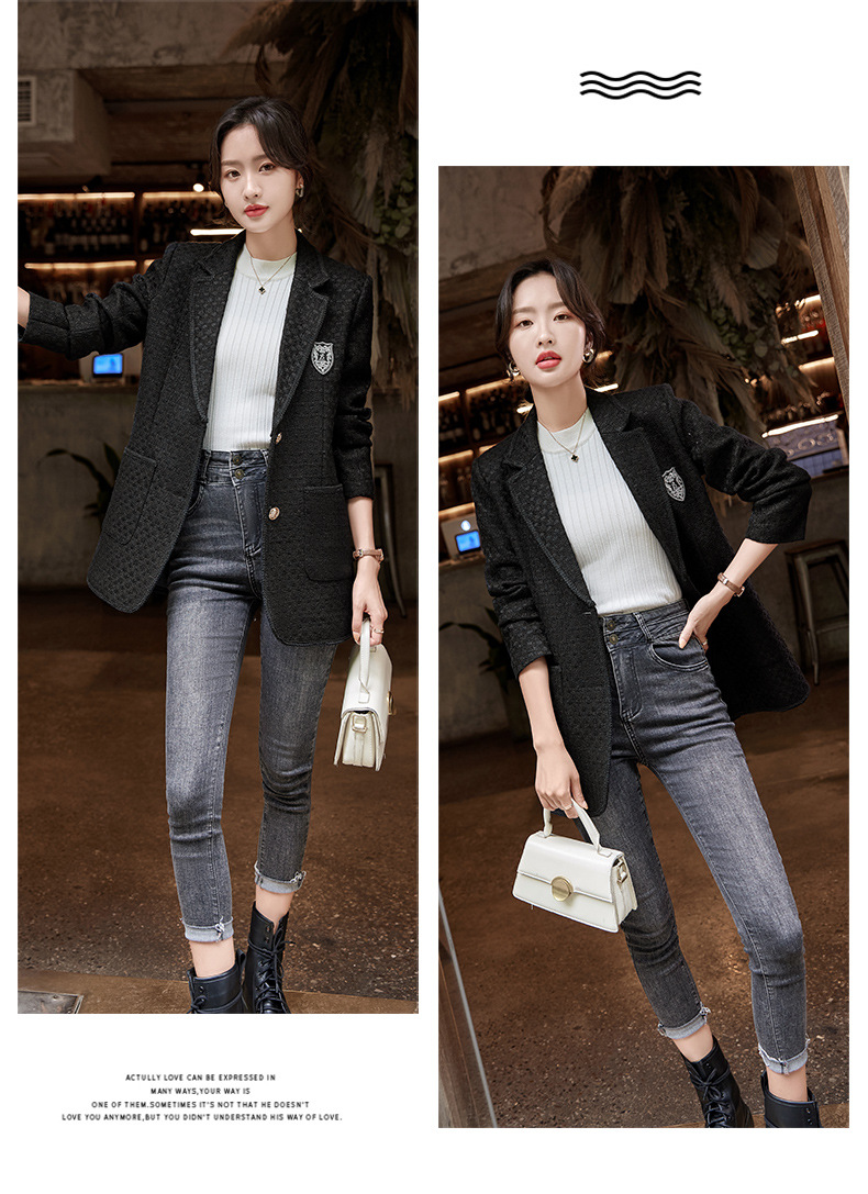Trendy Plaid Blazer 2022 New Slim Fit Fashionable Little Style Elegant Goddess Casual Versatile Jacket_ecoleips.com