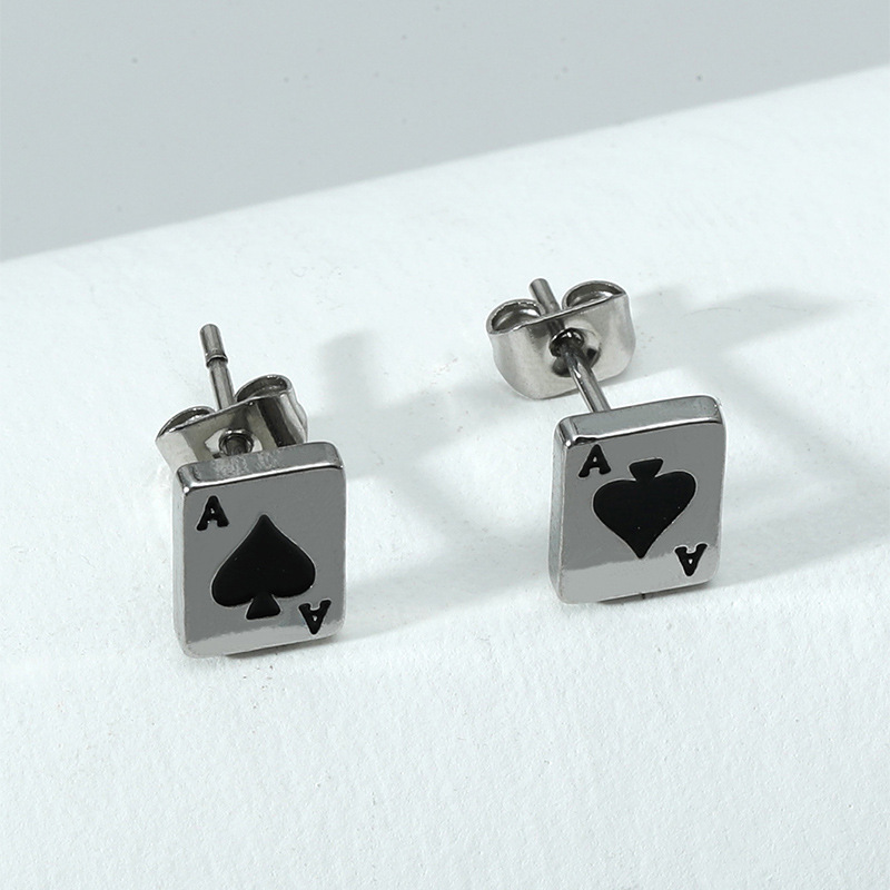Retro Geometric Stainless Steel No Inlaid Earrings Ear Studs display picture 4