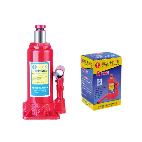 供应 优质钢材车用手动省力车载应急设备 新款5T立式油压千斤顶